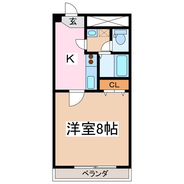 ロンサール竹淵(1K/8階)の間取り写真