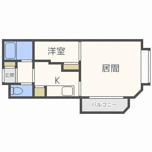 グランデ麻生(1LDK/1階)の間取り写真