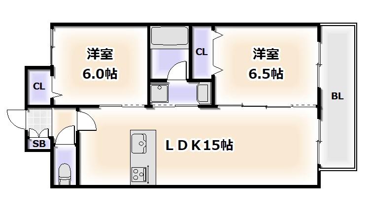 FDS GLANZ(2LDK/2階)の間取り写真