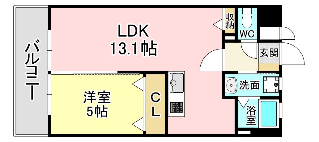 THE SQUARE・KOBAI PREMIUM(1LDK/4階)の間取り写真