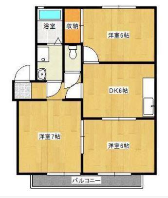 たんぽぽI(3DK/1階)の間取り写真