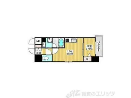 FORTUNEY江坂I(1LDK/3階)の間取り写真