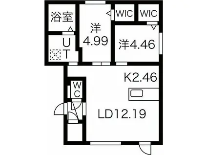 イル デコ356(2LDK/1階)の間取り写真