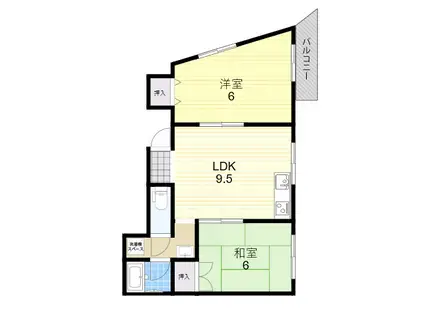 ハイアットマンションアヴィ(2LDK/9階)の間取り写真