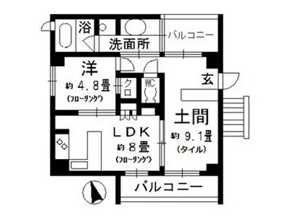 パークホームズ覚王山ウエスト(1LDK/2階)の間取り写真