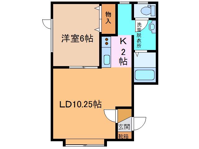 メゾンラポール(1LDK/1階)の間取り写真