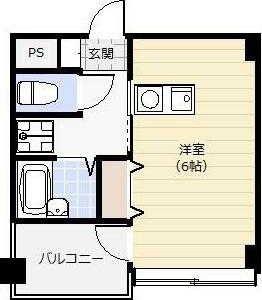 グロブナーハウス(ワンルーム/3階)の間取り写真