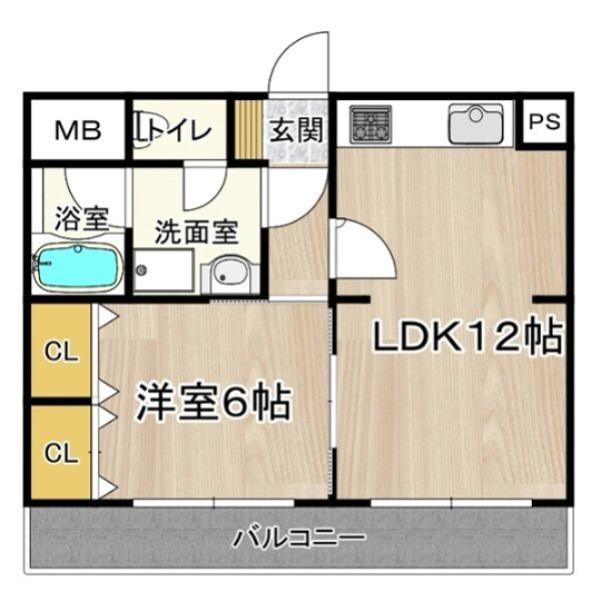 大正メゾン(1LDK/3階)の間取り写真