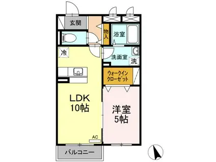 マンションリジエール(1LDK/2階)の間取り写真