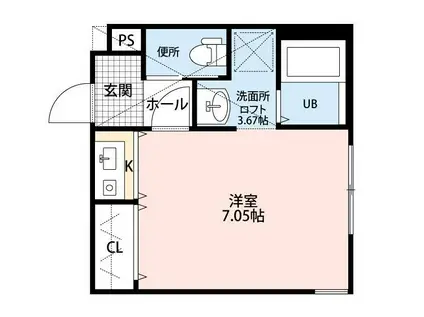 MAPLE イースト & ウエスト(ワンルーム/2階)の間取り写真