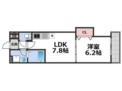 プロスパーコート長瀬(1LDK/3階)の間取り写真