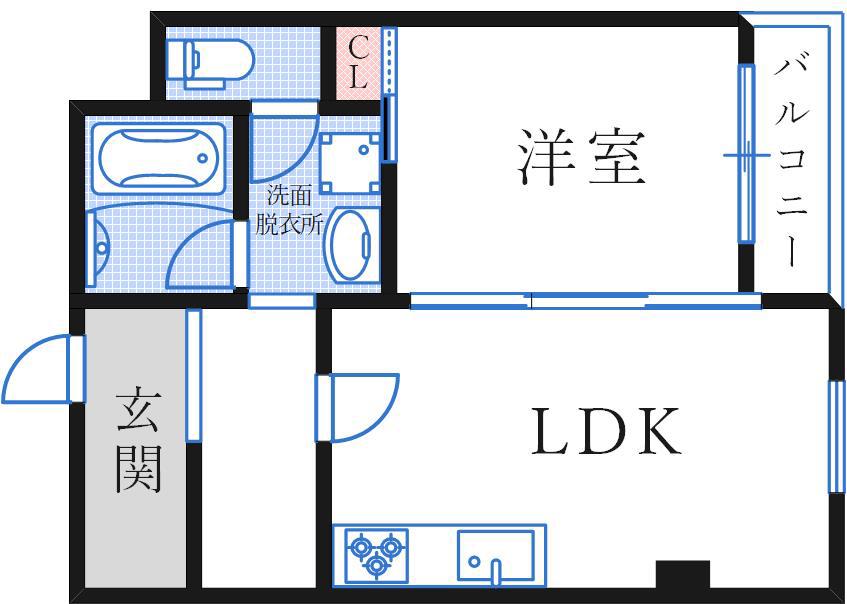 プリメーラリヨンII(1LDK/1階)の間取り写真