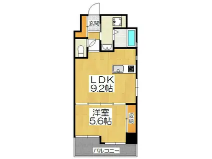  シルエラ御所南(1LDK/5階)の間取り写真