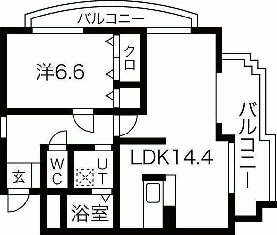 アウローラ(1LDK/3階)の間取り写真