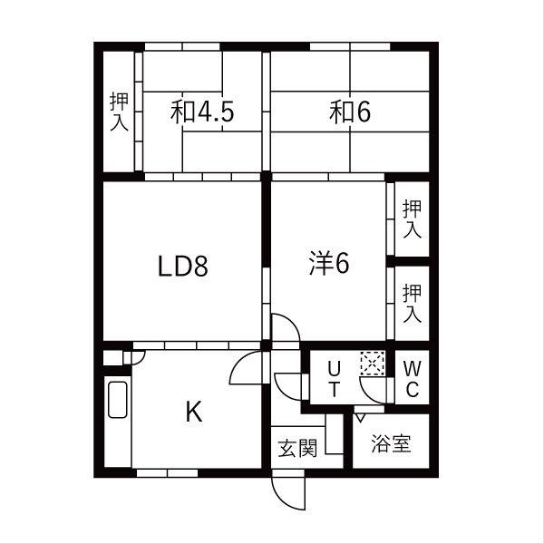 清水マンションA(3LDK/2階)の間取り写真