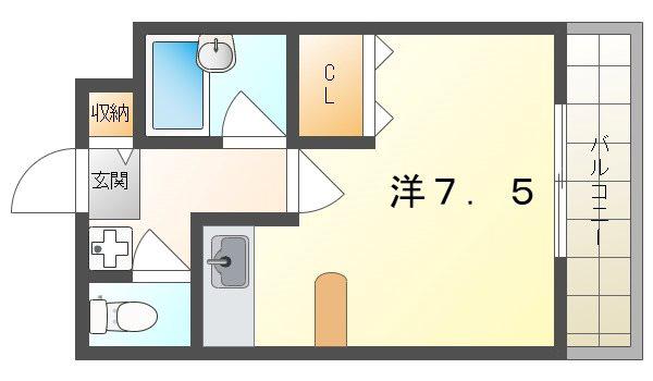 マンションOZ(ワンルーム/4階)の間取り写真