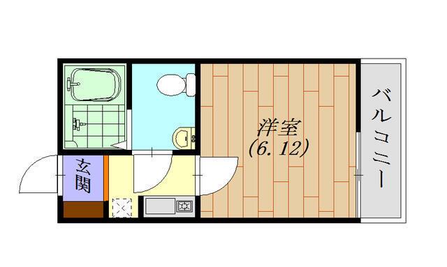 ガーデンプレイスみなみ野(1K/2階)の間取り写真