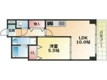 グランドハイツ豊山 II(1LDK/3階)の間取り写真