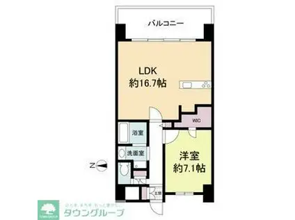 LA DOUCEUR山王(1LDK/7階)の間取り写真