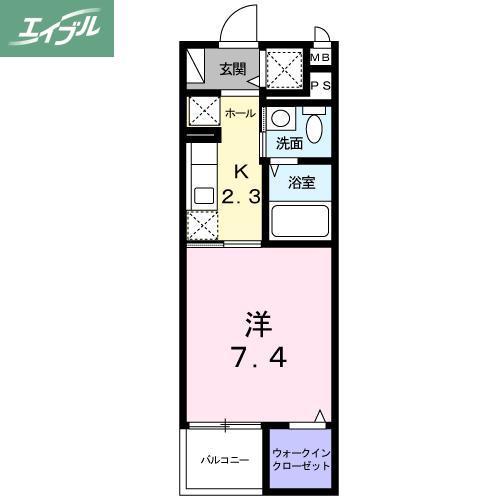 サンリット II(1K/3階)の間取り写真