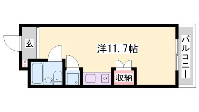 ルークレジデンス加東(ワンルーム/2階)の間取り写真
