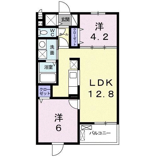 RESIDENCE槇島(2LDK/4階)の間取り写真