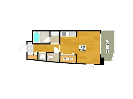 サンロワール江坂(ワンルーム/2階)の間取り写真