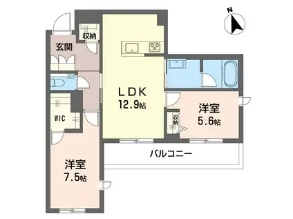 グラン セノーテ(2LDK/2階)の間取り写真
