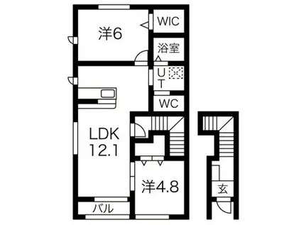 ミシェル(2LDK/2階)の間取り写真