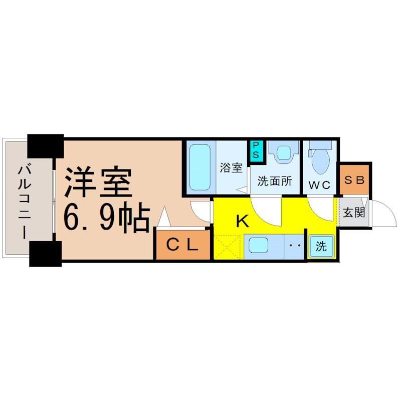 プレサンスNAGOYAファスト(1K/10階)の間取り写真