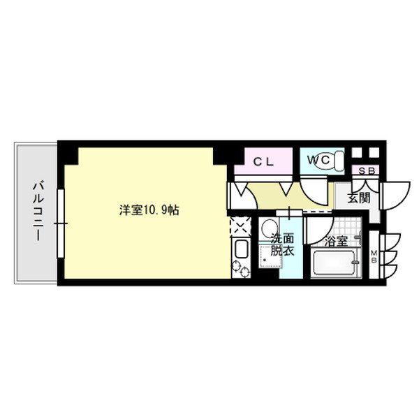 アシュラン アパルトI(ワンルーム/1階)の間取り写真