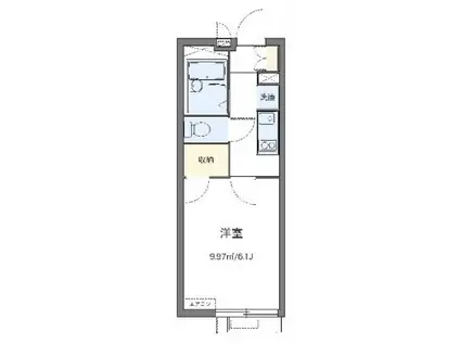 レオパレスシード石川台(1K/2階)の間取り写真