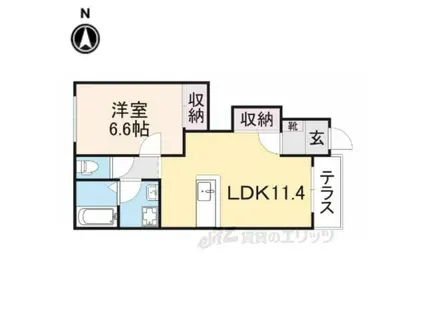 フィールドルミナスⅡ(1LDK/1階)の間取り写真