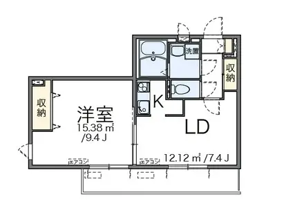 サンドリーム(1LDK/1階)の間取り写真