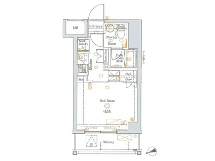 AZEST蒲田南(1K/4階)の間取り写真
