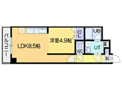 サンシルクパール(1LDK/4階)の間取り写真