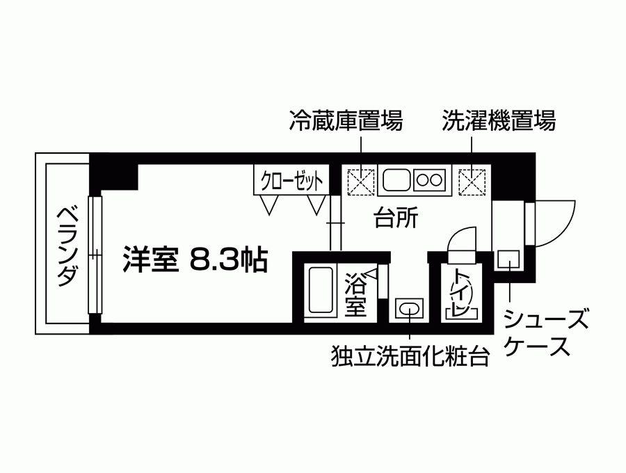 ブランメゾン堀川(1K/5階)の間取り写真