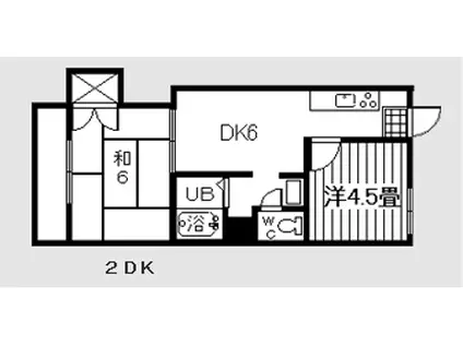 サンハイツ新栄(2DK/2階)の間取り写真