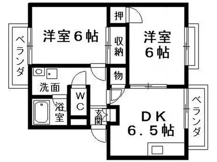 パストラル大宝(2DK/1階)の間取り写真
