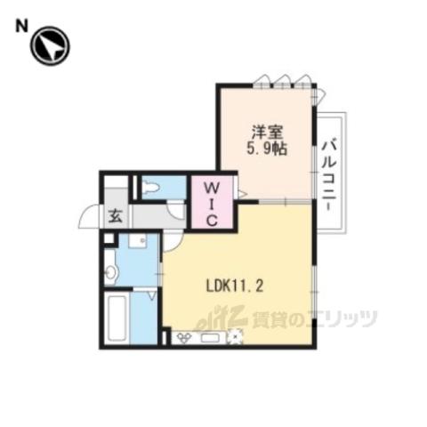 コスモスガーデン大路(1LDK/3階)の間取り写真