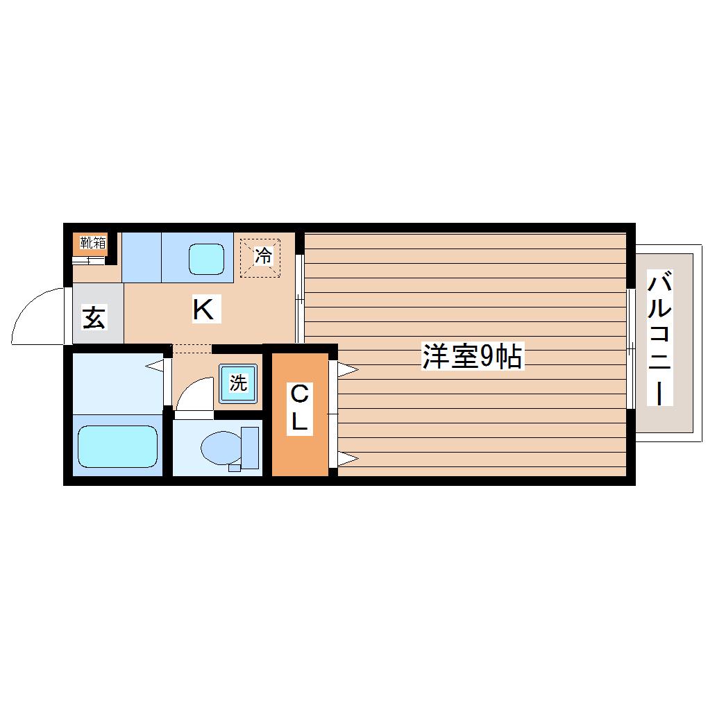 フィレンツェI(1K/1階)の間取り写真