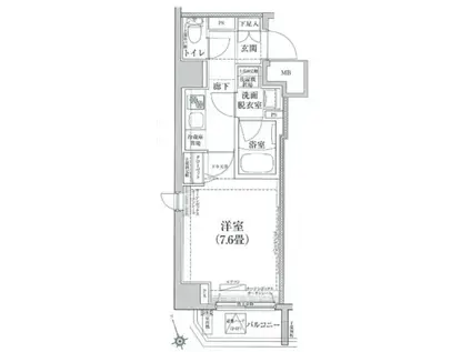 ルフレ中野(1K/2階)の間取り写真