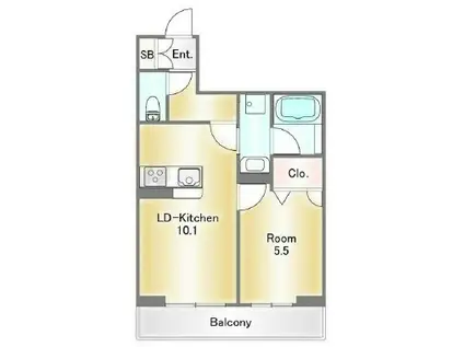 EXIVE鴨川(1LDK/3階)の間取り写真