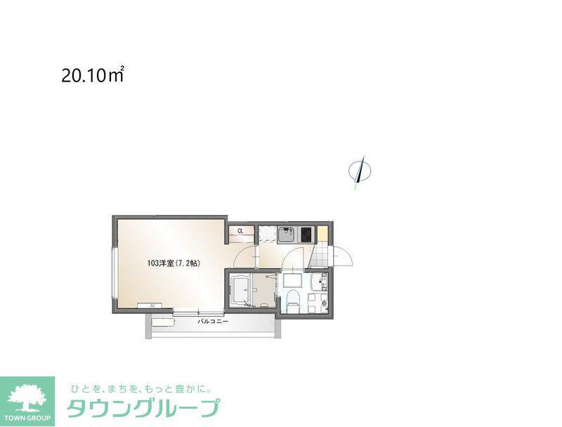 COAST TERRACE 中海岸(1K/1階)の間取り写真