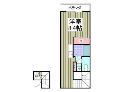 MIA CASA(ワンルーム/2階)の間取り写真