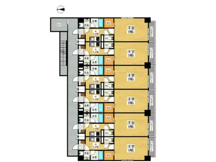 CREGRD(1K/7階)の間取り写真