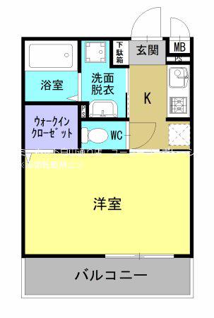 SUPERIORE(1K/4階)の間取り写真