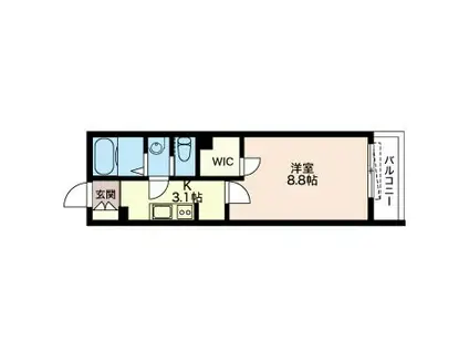 エターナル(1K/2階)の間取り写真