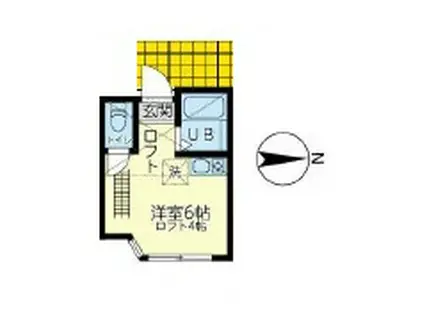 ユナイト鶴見ルーカスの杜(ワンルーム/1階)の間取り写真