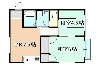 コーポOK(2DK/1階)の間取り写真